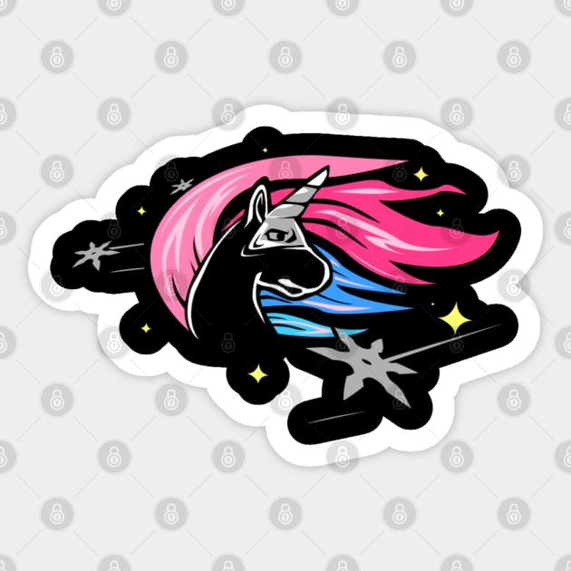 Unicorn Ninja | Martial Arts |Karate Unicorn Sticker by GigibeanCreations